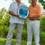 In this photo are the winners of the first SOLA3 Conservation Award given in 2009 - Tom Childers (left) and John Hall, who established a native plant riparian border along their lakefront property. 